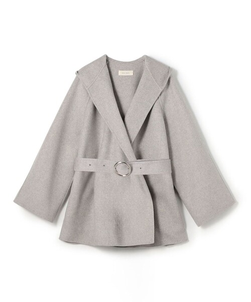 ダブルフェイスメルトンビーバー フーディーミディコート（ダッフル