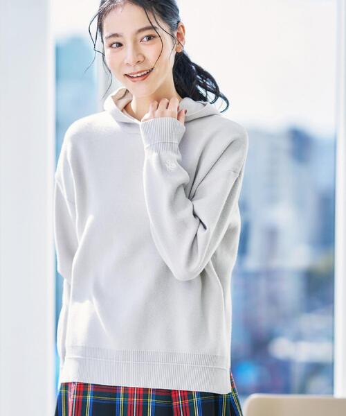 Dessin（デッサン）の「【洗える／体型カバー】ちょうどいいニットパーカ（ニット/セーター・レディース・ボルドー/ダークウッド/ナチュラル/ネイビー/アイボリー/ベビーピンク・00/01/03/02）」の4枚目の写真