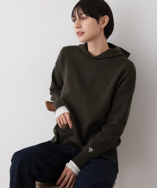 Dessin（デッサン）の「【洗える／体型カバー】ちょうどいいニットパーカ（ニット/セーター・レディース・ボルドー/ダークウッド/ナチュラル/ネイビー/アイボリー/ベビーピンク・00/01/03/02）」の3枚目の写真