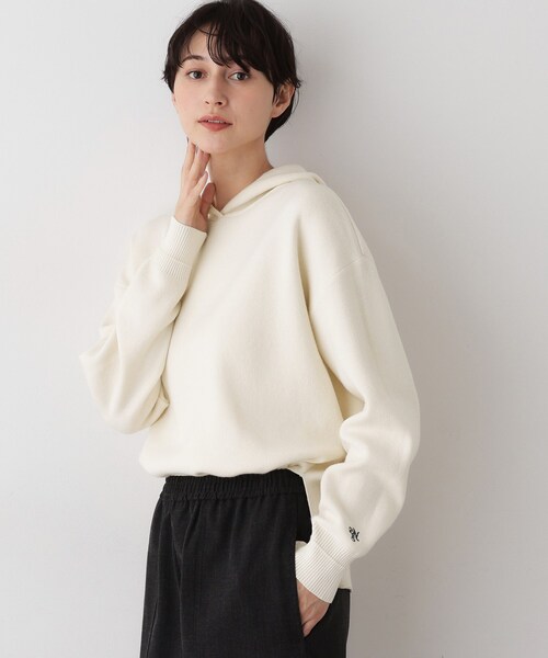 Dessin（デッサン）の「【洗える／体型カバー】ちょうどいいニットパーカ（ニット/セーター・レディース・ボルドー/ダークウッド/ナチュラル/ネイビー/アイボリー/ベビーピンク・00/01/03/02）」の2枚目の写真