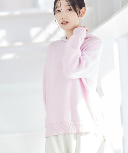 Dessin（デッサン）の「【洗える／体型カバー】ちょうどいいニットパーカ（ニット/セーター・レディース・ボルドー/ダークウッド/ナチュラル/ネイビー/アイボリー/ベビーピンク・00/01/03/02）」の20枚目の写真