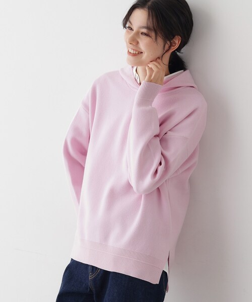 Dessin（デッサン）の「【洗える／体型カバー】ちょうどいいニットパーカ（ニット/セーター・レディース・ボルドー/ダークウッド/ナチュラル/ネイビー/アイボリー/ベビーピンク・00/01/03/02）」の14枚目の写真