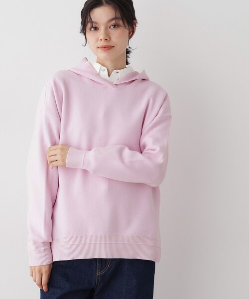 Dessin（デッサン）の「【洗える／体型カバー】ちょうどいいニットパーカ（ニット/セーター・レディース・ボルドー/ダークウッド/ナチュラル/ネイビー/アイボリー/ベビーピンク・00/01/03/02）」の13枚目の写真