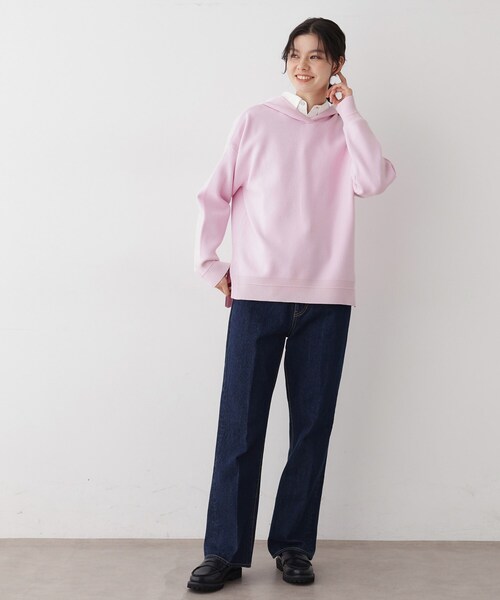 Dessin（デッサン）の「【洗える／体型カバー】ちょうどいいニットパーカ（ニット/セーター・レディース・ボルドー/ダークウッド/ナチュラル/ネイビー/アイボリー/ベビーピンク・00/01/03/02）」の12枚目の写真