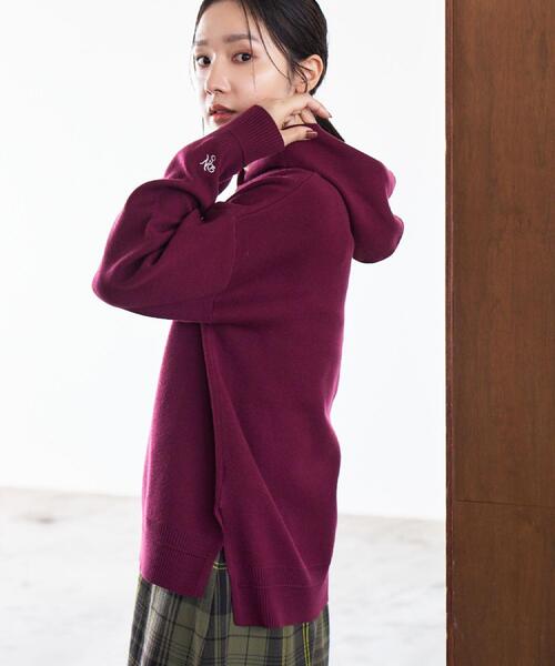 Dessin（デッサン）の「【洗える／体型カバー】ちょうどいいニットパーカ（ニット/セーター・レディース・ボルドー/ダークウッド/ナチュラル/ネイビー/アイボリー/ベビーピンク・00/01/03/02）」の9枚目の写真