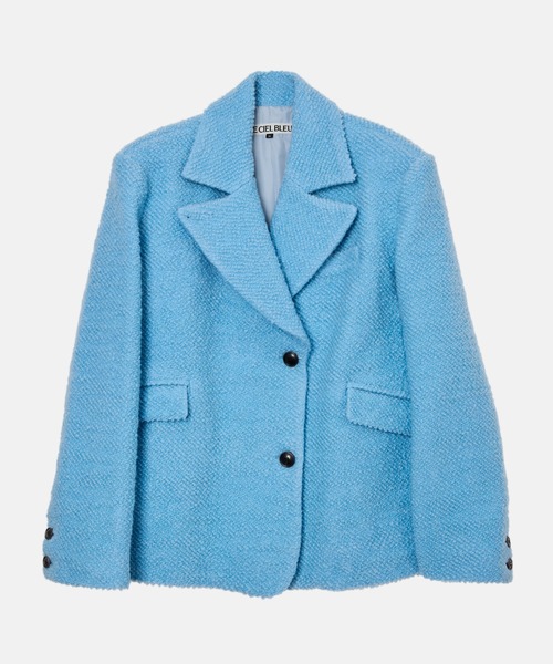 LE CIEL BLEU（ルシェルブルー）の「ロービングツイードオーバーサイズジャケット / Roving Tweed Oversized Jacket（テーラードジャケット・レディース・ライトイエロー/ライトブルー・36）」の12枚目の写真