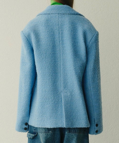 LE CIEL BLEU（ルシェルブルー）の「ロービングツイードオーバーサイズジャケット / Roving Tweed Oversized Jacket（テーラードジャケット・レディース・ライトイエロー/ライトブルー・36）」の11枚目の写真