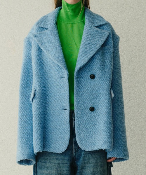LE CIEL BLEU（ルシェルブルー）の「ロービングツイードオーバーサイズジャケット / Roving Tweed Oversized Jacket（テーラードジャケット・レディース・ライトイエロー/ライトブルー・36）」の10枚目の写真