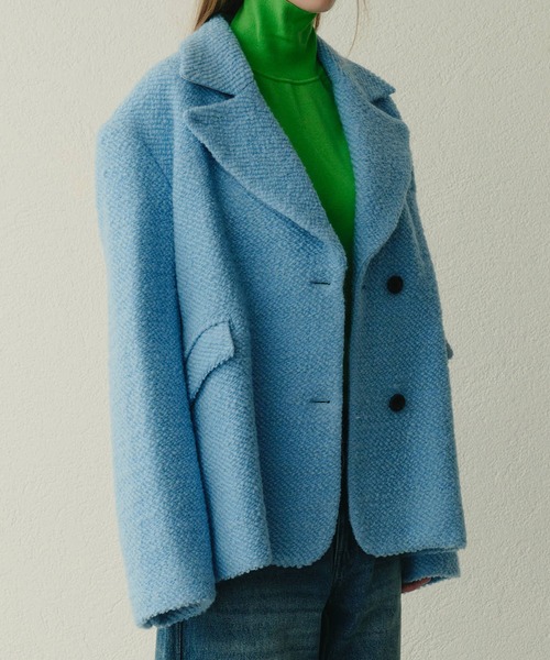 LE CIEL BLEU（ルシェルブルー）の「ロービングツイードオーバーサイズジャケット / Roving Tweed Oversized Jacket（テーラードジャケット・レディース・ライトイエロー/ライトブルー・36）」の9枚目の写真