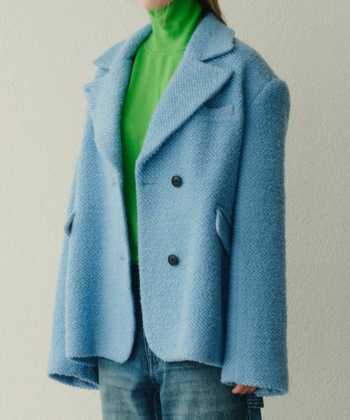 LE CIEL BLEU（ルシェルブルー）の「ロービングツイードオーバーサイズジャケット / Roving Tweed Oversized Jacket（テーラードジャケット・レディース・ライトイエロー/ライトブルー・36）」の8枚目の写真