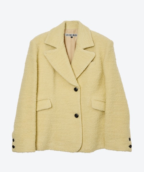 LE CIEL BLEU（ルシェルブルー）の「ロービングツイードオーバーサイズジャケット / Roving Tweed Oversized Jacket（テーラードジャケット・レディース・ライトイエロー/ライトブルー・36）」の5枚目の写真