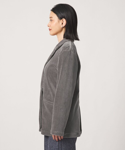 A DAY IN THE LIFE UNITED ARROWS(アデイインザライフユナイテッドアローズ)の「カットコーデュロイ ダブルジャケット <A DAY IN THE LIFE>(テーラードジャケット・レディース・ブラック/モカ・FREE)」の6枚目の写真