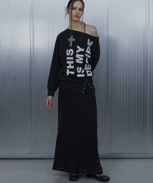 SETUPEXE(セットアップイーエックスイー)の「【SETUP‐EXE】BOLD LETTERING LOOSE TOP / 【セットアップエグゼ】ボールドレタリングルーズ長袖Tシャツ(Tシャツ/カットソー・レディース・ブラック/ホワイト・ONE SIZE)」の11枚目の写真