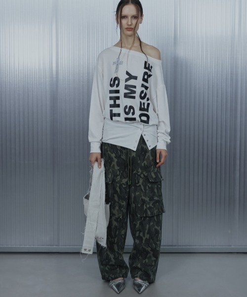 SETUPEXE(セットアップイーエックスイー)の「【SETUP‐EXE】BOLD LETTERING LOOSE TOP / 【セットアップエグゼ】ボールドレタリングルーズ長袖Tシャツ(Tシャツ/カットソー・レディース・ブラック/ホワイト・ONE SIZE)」の7枚目の写真