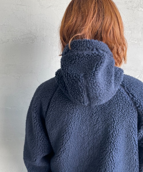 GYMPHLEX/ジムフレックス] ショート丈 ボアフードパーカー（ブルゾン 