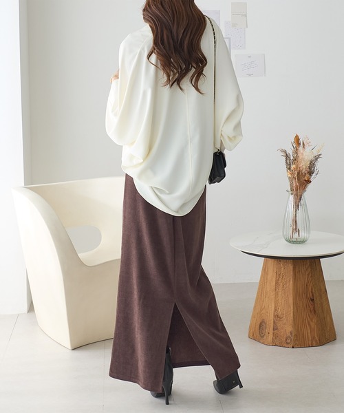 ReDial(リダイアル)の「モールコールロングスカート(スカート・レディース・ブラウン/アイボリー/ブラック・M/L/LL/3L)」の11枚目の写真