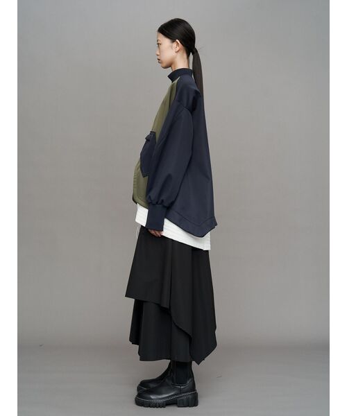 UN3D.（アンスリード）の「ROUND HEM 3LAYER FLEECE TOP / ラウンドヘムスリーレイヤーフリーストップ（Tシャツ/カットソー・レディース・ブラック/その他1・36/38）」の9枚目の写真