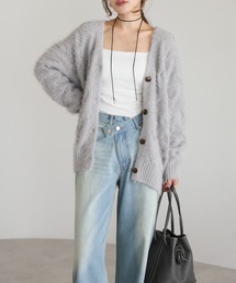 ケーブル編みニット」に該当するレディースのカーディガン/ボレロ