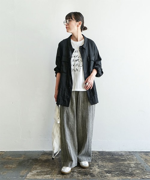 solamonat poche(ソラモナポッシェ)の「綿麻ワッシャーイージーパンツ(その他パンツ・レディース・グレー・1.0/2.0/3.0)」の4枚目の写真