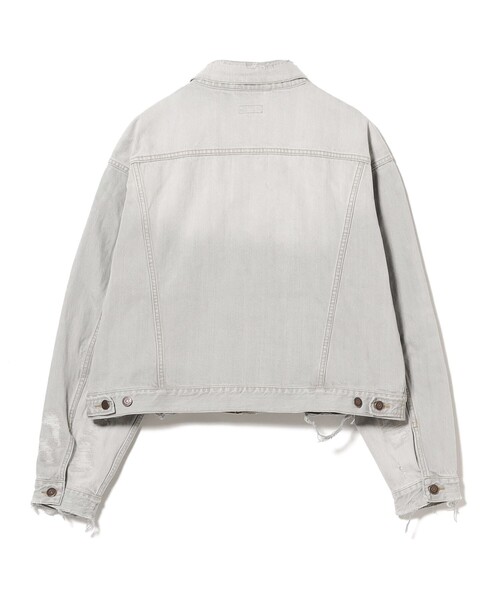 BEAMS(ビームス)の「ワイドショート ダメージ デニム ジャケット(デニムジャケット・メンズ・グレー/インディゴブルー・XL/L/M/S)」の6枚目の写真