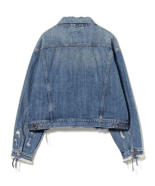 BEAMS(ビームス)の「ワイドショート ダメージ デニム ジャケット(デニムジャケット・メンズ・グレー/インディゴブルー・XL/L/M/S)」の11枚目の写真