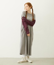 MILKFED. | COLLEGE LOGO LONG DRESS(ワンピース)