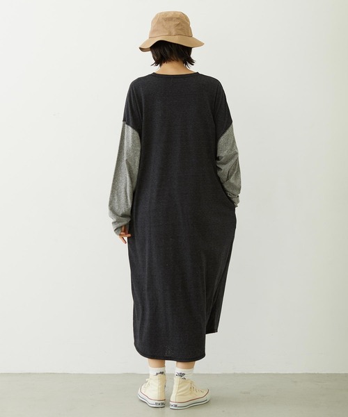 MILKFED.(ミルクフェド)の「COLLEGE LOGO LONG DRESS(ワンピース・レディース・ブラック/ブラウン/ネイビー・ONE SIZE)」の7枚目の写真