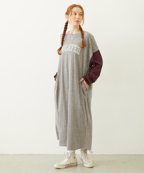 MILKFED.(ミルクフェド)の「COLLEGE LOGO LONG DRESS(ワンピース・レディース・ブラック/ブラウン/ネイビー・ONE SIZE)」の18枚目の写真