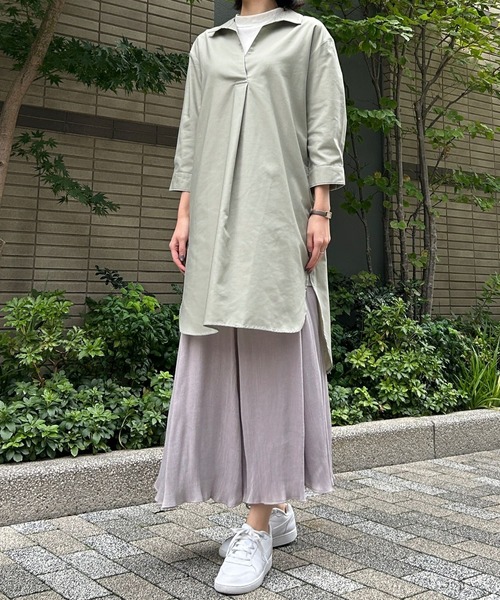 etre pret(エトレプレ)の「オックスフォードシャツワンピース(シャツワンピース・レディース・グレー/ベージュ/グリーン・11号/9号/7号)」の22枚目の写真