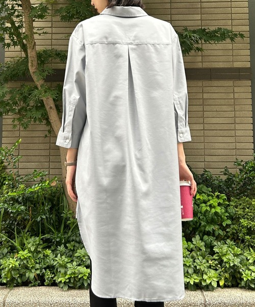 etre pret(エトレプレ)の「オックスフォードシャツワンピース(シャツワンピース・レディース・グレー/ベージュ/グリーン・11号/9号/7号)」の6枚目の写真