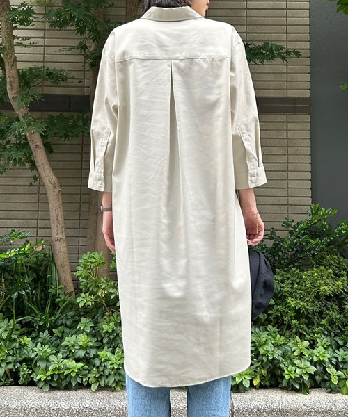 etre pret(エトレプレ)の「オックスフォードシャツワンピース(シャツワンピース・レディース・グレー/ベージュ/グリーン・11号/9号/7号)」の14枚目の写真