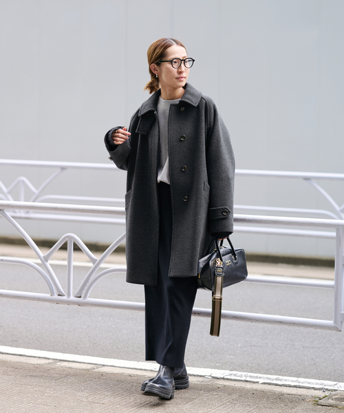 FRAMeWORK（フレームワーク）の「≪追加≫ラムウールMIXシャルムバルカラーコート 2（ステンカラーコート・レディース・グレー/ブラック/チャコールグレー/ネイビー・38/36）」の16枚目の写真