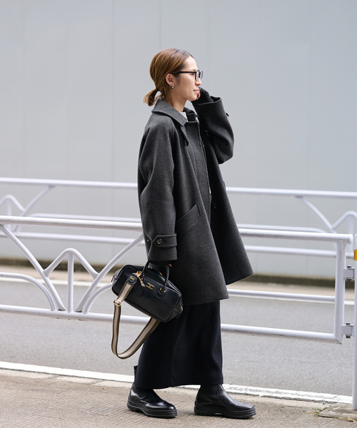 FRAMeWORK（フレームワーク）の「≪追加≫ラムウールMIXシャルムバルカラーコート 2（ステンカラーコート・レディース・グレー/ブラック/チャコールグレー/ネイビー・38/36）」の17枚目の写真