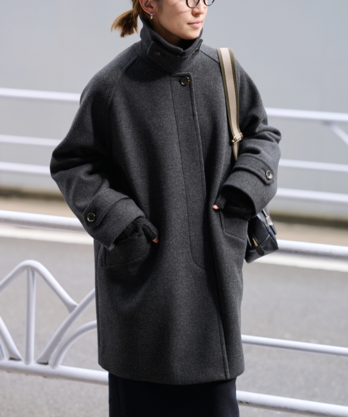FRAMeWORK（フレームワーク）の「≪追加≫ラムウールMIXシャルムバルカラーコート 2（ステンカラーコート・レディース・グレー/ブラック/チャコールグレー/ネイビー・38/36）」の20枚目の写真