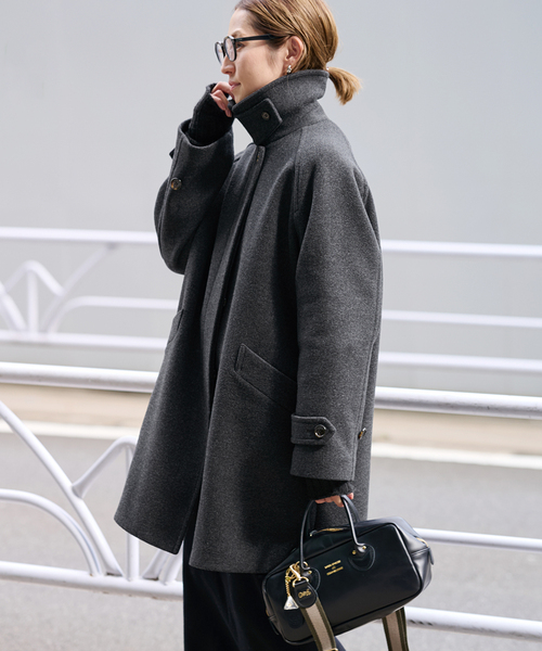 FRAMeWORK（フレームワーク）の「≪追加≫ラムウールMIXシャルムバルカラーコート 2（ステンカラーコート・レディース・グレー/ブラック/チャコールグレー/ネイビー・38/36）」の21枚目の写真
