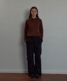 PLEATS WRAP SKIRT PANTS SET_BLACK