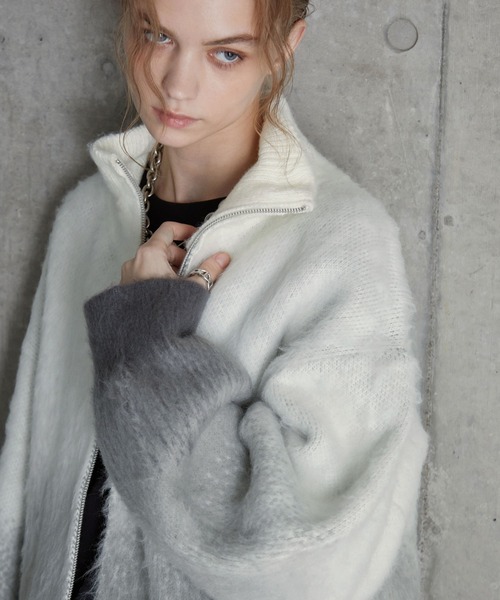 SERACE（セラス）の「【SERACE】Loose shaggy gradation drivers knit