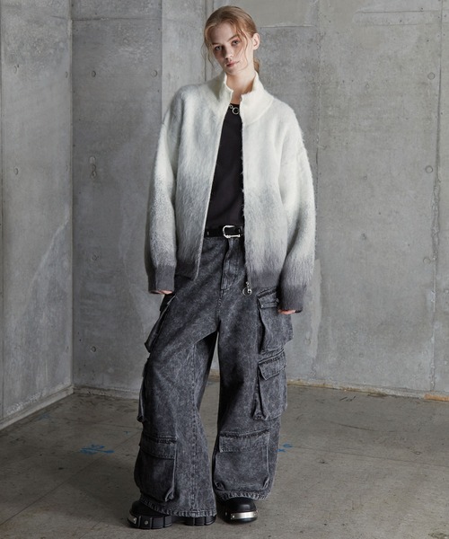 SERACE（セラス）の「【SERACE】Loose shaggy gradation drivers knit