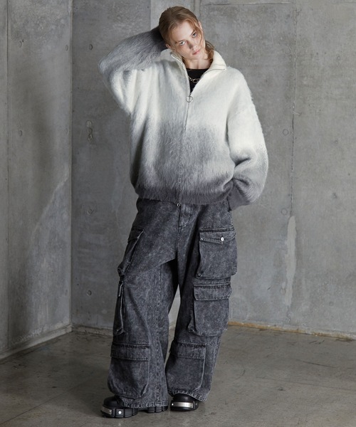 SERACE（セラス）の「【SERACE】Loose shaggy gradation drivers knit