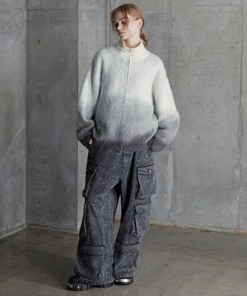 SERACE(セラス)の「【SERACE】Loose shaggy gradation drivers knit / ルーズシャギーグラデーションドライバーズニット(ニット/セーター・メンズ・ホワイト/ブラック/ブルー・L/M/S)」の17枚目の写真