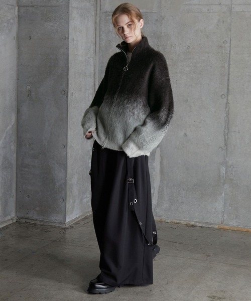 【SERACE】ルーズシャギーグラデーションドライバーズニット SERACE】Loose shaggy gradation drivers knit / ルーズシャギー