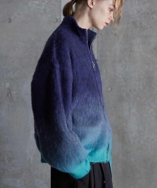 SERACE(セラス)の「【SERACE】Loose shaggy gradation drivers knit / ルーズシャギーグラデーションドライバーズニット(ニット/セーター・メンズ・ホワイト/ブラック/ブルー・L/M/S)」の6枚目の写真