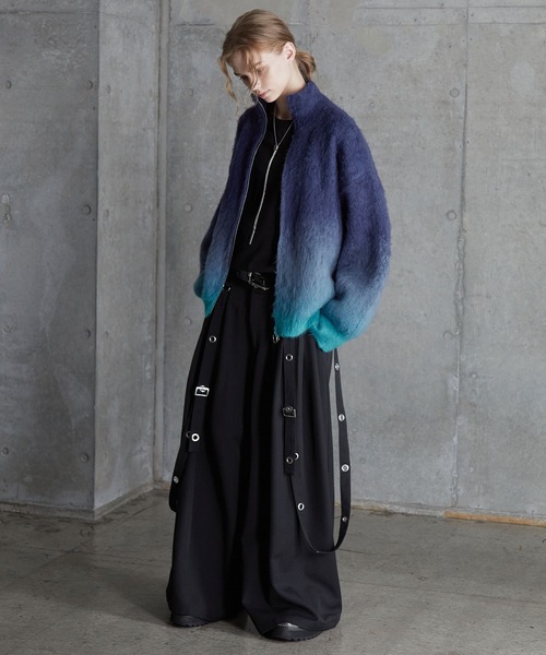 SERACE(セラス)の「【SERACE】Loose shaggy gradation drivers knit / ルーズシャギーグラデーションドライバーズニット(ニット/セーター・メンズ・ホワイト/ブラック/ブルー・L/M/S)」の16枚目の写真