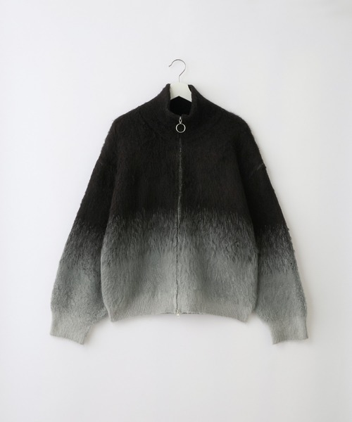 SERACE ルーズシャギーグラデーションドライバーズニット ブラック Mサイズ SERACE】Loose shaggy gradation drivers knit / ルーズシャギー