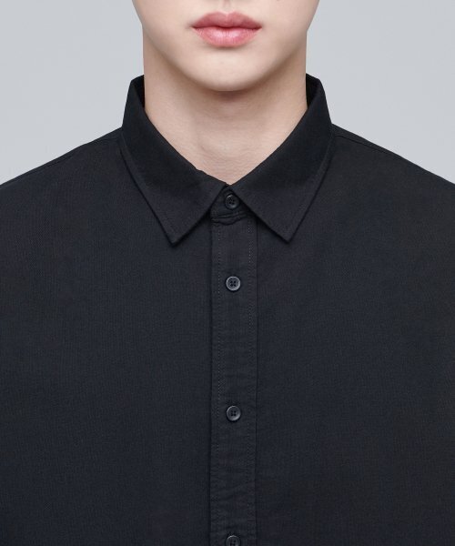MUSINSA STANDARD（ムシンサスタンダード）の「特大オックスフォード半袖シャツ[ブラック]（シャツ/ブラウス・メンズ・その他・SMALL/MEDIUM/LARGE/X-LARGE/XX-LARGE）」の9枚目の写真