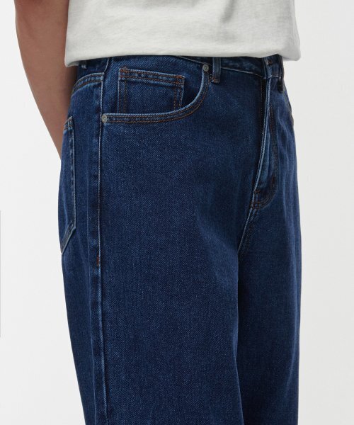 MUSINSA STANDARD（ムシンサスタンダード）の「裏起毛ワイドデニムパンツ [ミディアムインディゴ]（デニムパンツ・メンズ・その他・40/38/42/36/34/32/29/30/31/33/26/27/28）」の4枚目の写真