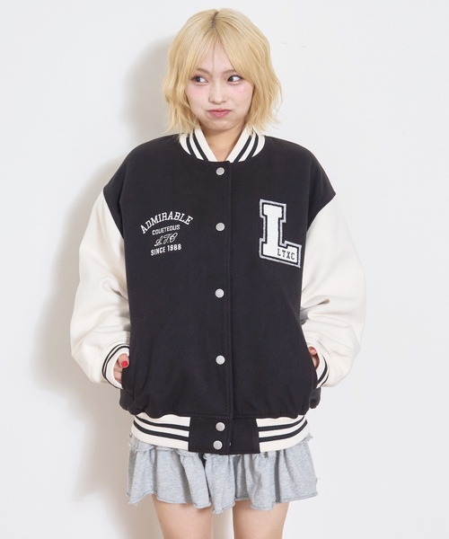 LOVETOXIC（ラブトキシック）の「裏キルトスタジャン（スタジャン・キッズ・ブラック/トップグレー/ネイビー/グリーン・M:150cm/L:160cm/S:140cm）」の7枚目の写真