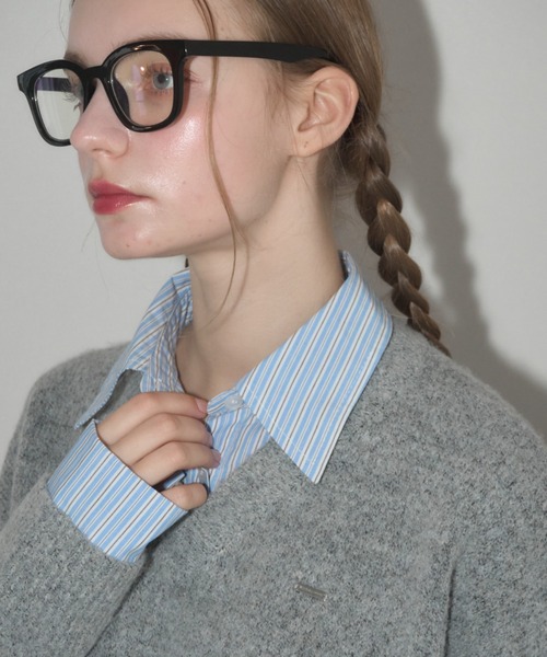 Birthday room（バースデイルーム）の「衿付きもちもちニット/soft knit with collar（ニット/セーター・レディース・グレー/ネイビー・FREE）」の10枚目の写真