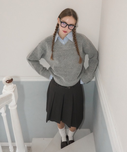 Birthday room（バースデイルーム）の「衿付きもちもちニット/soft knit with collar（ニット/セーター・レディース・グレー/ネイビー・FREE）」の16枚目の写真