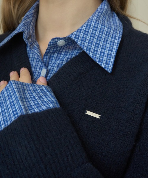 Birthday room（バースデイルーム）の「衿付きもちもちニット/soft knit with collar（ニット/セーター・レディース・グレー/ネイビー・FREE）」の17枚目の写真